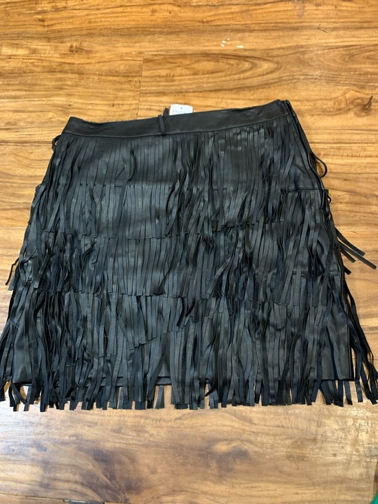 le chateau Dresses & Skirts - le chateau Black Faux-Leather Fringe Mini Skirt. New with tag Size 4